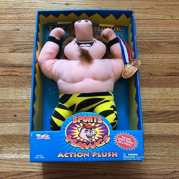 Vintage Sports Hawgs Action Plush / 1998 / New In Box / Toy Box Creations - Picture 2 of 7